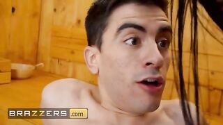Blondie Fesser and Sara Retali catch a peeping gardener for a steamy threesome
