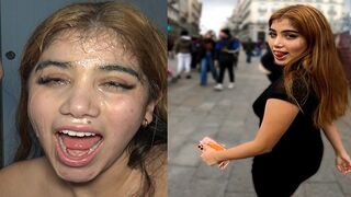Submissive Latina teen Marina Gold gets fucked hard on the street by Antonio Mallorca