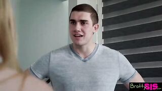 Stepsis proposes to stroke her pussy while her stepbrother jerks off