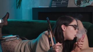 Girl in Glasses Smokes and Sucks Cock while I Eat Her Pussy