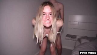 College girl gets manhandled by a horny dude in dorm