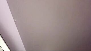 Blonde woman fucks at the airport and cums on her tits