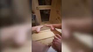 This fat guy masturbates while in sauna... I went there and sucked him off until he came
