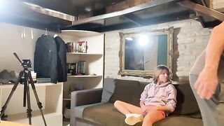 The girl was fucked by a guy at home in hardcore style