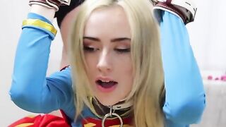 Candy White, the petite blonde, performs an intense solo BDSM act