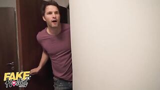 Fake Hostel sex with a busty babe, a perfect welcome for adventurous backpackers