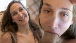 The girl next door, Mystica Jade, turns into a prostitute when she sees James Deen's huge cock