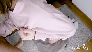 The guy brought cum into the panties of a sexy stepsister