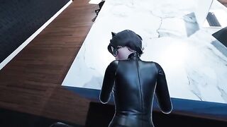 Catwoman fucks with the director in his office in a steamy 3D scene
