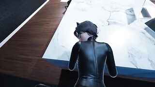 Catwoman fucks with the director in his office in a steamy 3D scene