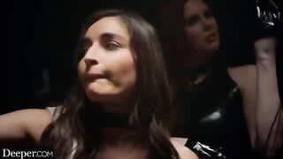 Submissive Emily brought to the limit by a dominant Mistress Maitland in a hardcore scene