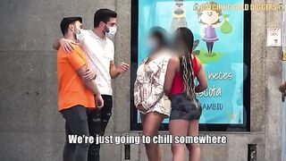 Two young and sexy Mexican girls picked up from the bus stop to have a great time