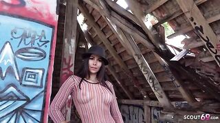Outdoor casting with Jessy Jey for a modeling job, turned sexual experiment on the street