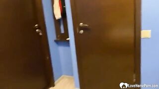 A girl is too horny and her boyfriend satisfies her need for cock