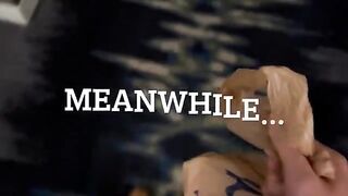 Thick porn star with blue hair begs delivery guy for sex