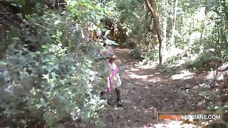 African girls tried lesbian sex with a passionate train threesome