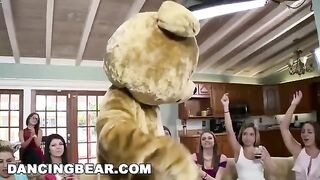 A group of girls went crazy at a wild party with swinging Richards