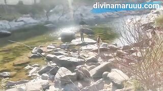 A blonde has sex in public in the countryside of Cordoba, showcasing real passion