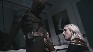 Deadpool bangs Captain Marvel in a steamy scene