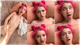 Playful girl shows how she caresses her pussy in a sensual way