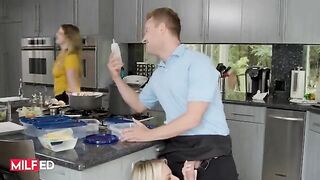 Housewife Rachael Cavalli gets her juicy pussy filled with cum by a lucky dude in steamy MILFED action