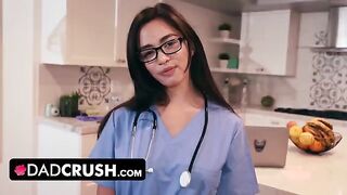Nurse Scarlett Alexis fucks her stepdad in taboo roleplay