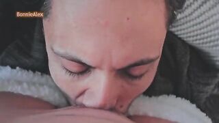 The guy caressed his sleeping beauty in sexy pajamas until she woke up