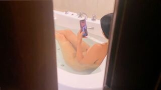I spied on my sexy stepsister in the jacuzzi and fucked her hard