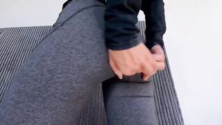 This ass is the best nozzle on my dick! - sexy brunette in leggings