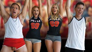 Football Step Moms Rachael Cavalli and Sedona Reign Celebrate Win with Intense Foursome - MomSwap