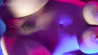 Busty slut takes cumshots inside and outside her pussy
