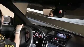 Slutty chick sucks cock of the lucky guy in the car park