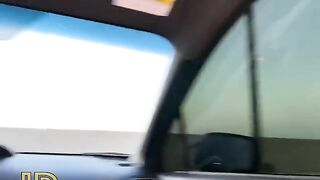 Slutty chick sucks cock of the lucky guy in the car park