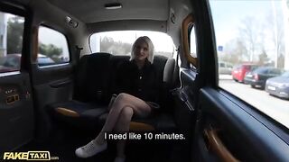 A cute young model got her pussy stretched by a thick cock in a wild FakeTaxi ride
