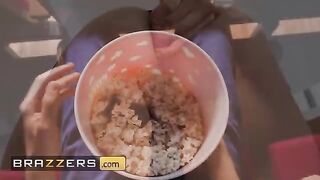 Naughty girl Tina Fire fucks in the popcorn machine with Jordi El In