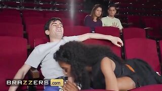 Naughty girl Tina Fire fucks in the popcorn machine with Jordi El In