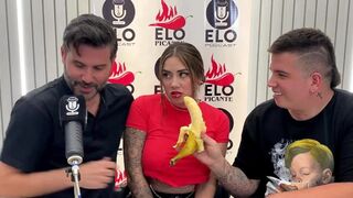 Sara Blonde, from Bucaramanga, Colombia, leaves an interview as a blonde