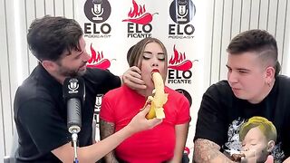 Sara Blonde, from Bucaramanga, Colombia, leaves an interview as a blonde