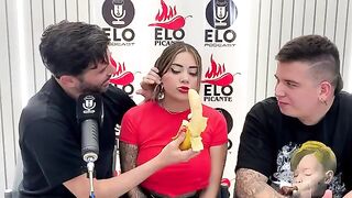 Sara Blonde, from Bucaramanga, Colombia, leaves an interview as a blonde