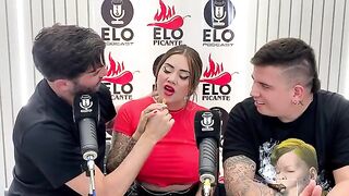 Sara Blonde, from Bucaramanga, Colombia, leaves an interview as a blonde