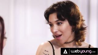 Passionate sex of college babe Brooklyn Gray with her GF