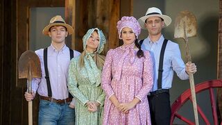 Hot busty step moms Pristine Edge and Penny Barber fucking their Amish step sons hard