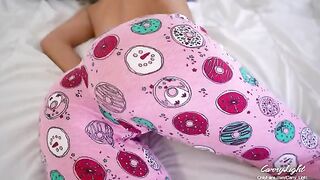 A step mom wakes up to an unexpected situation with her step son, getting intimate and helping him finish