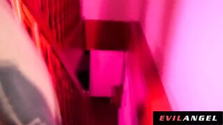 Hot Euro slut takes two cocks in her tight ass hole in intense DP action