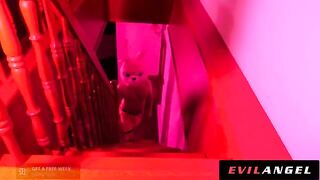 Hot Euro slut takes two cocks in her tight ass hole in intense DP action