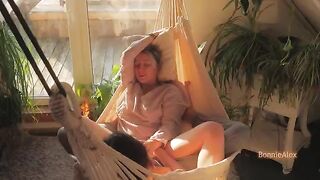 A couple enjoys sensual sex and mutual masturbation on a sunny day