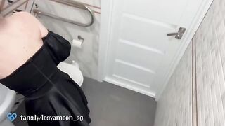 First night date with a hot Russian teen in toilet