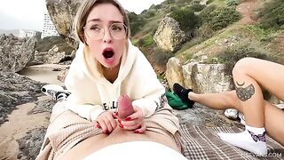 Two beautiful 18-year-old girls received a young man’s proposal for sex on the beach