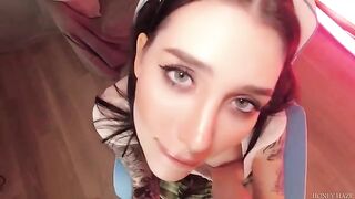 A teenage girl cheats on her BF while gaming with a stepbro