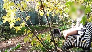 A risk of exposure in the park with a passionate and sexy milf